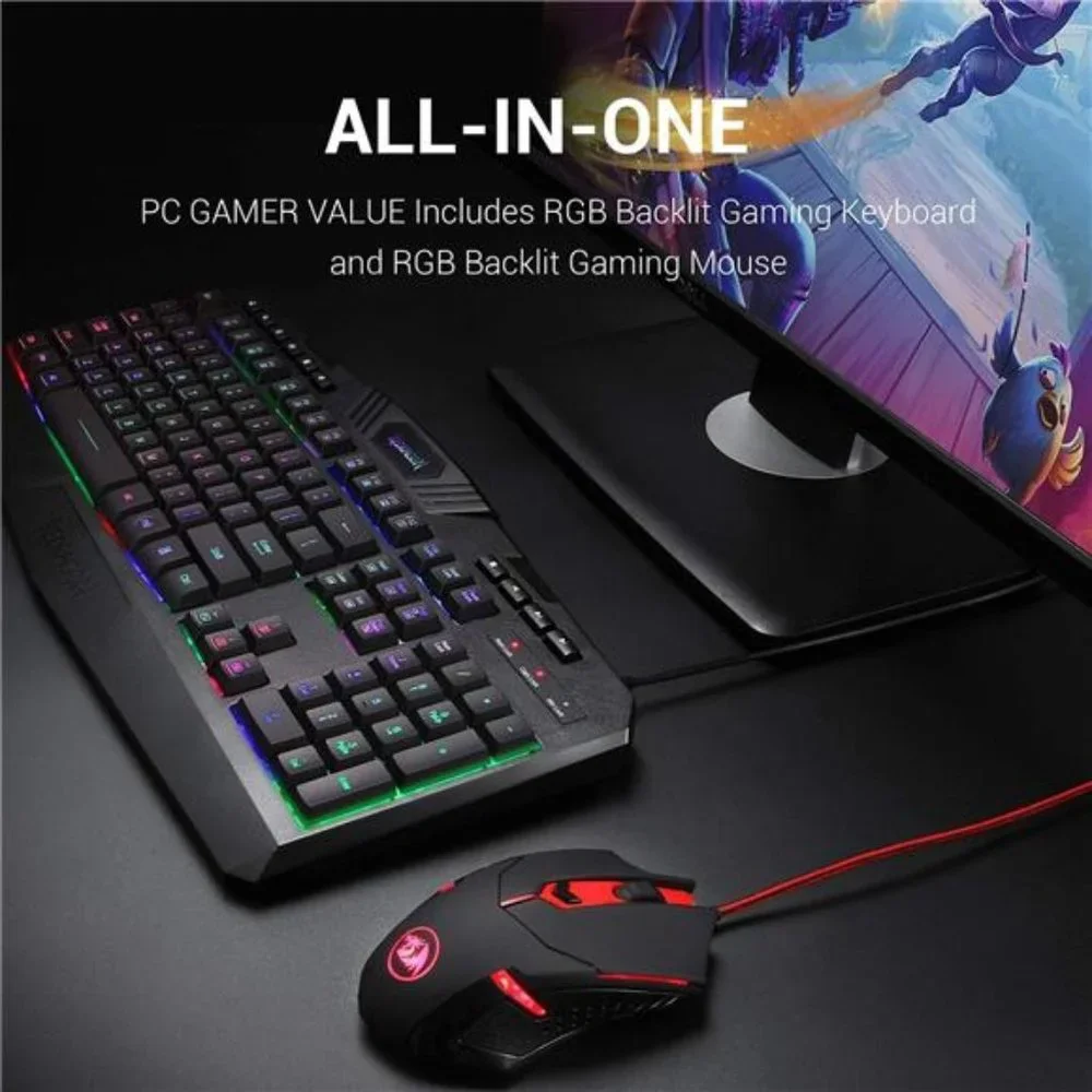 Gaming Keyboard, M601 Mouse, RGB Backlit Gaming Keyboard, Programmable Backlit